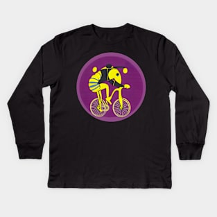 bee on a bike Kids Long Sleeve T-Shirt